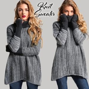 Knit Sweater Gray and Black